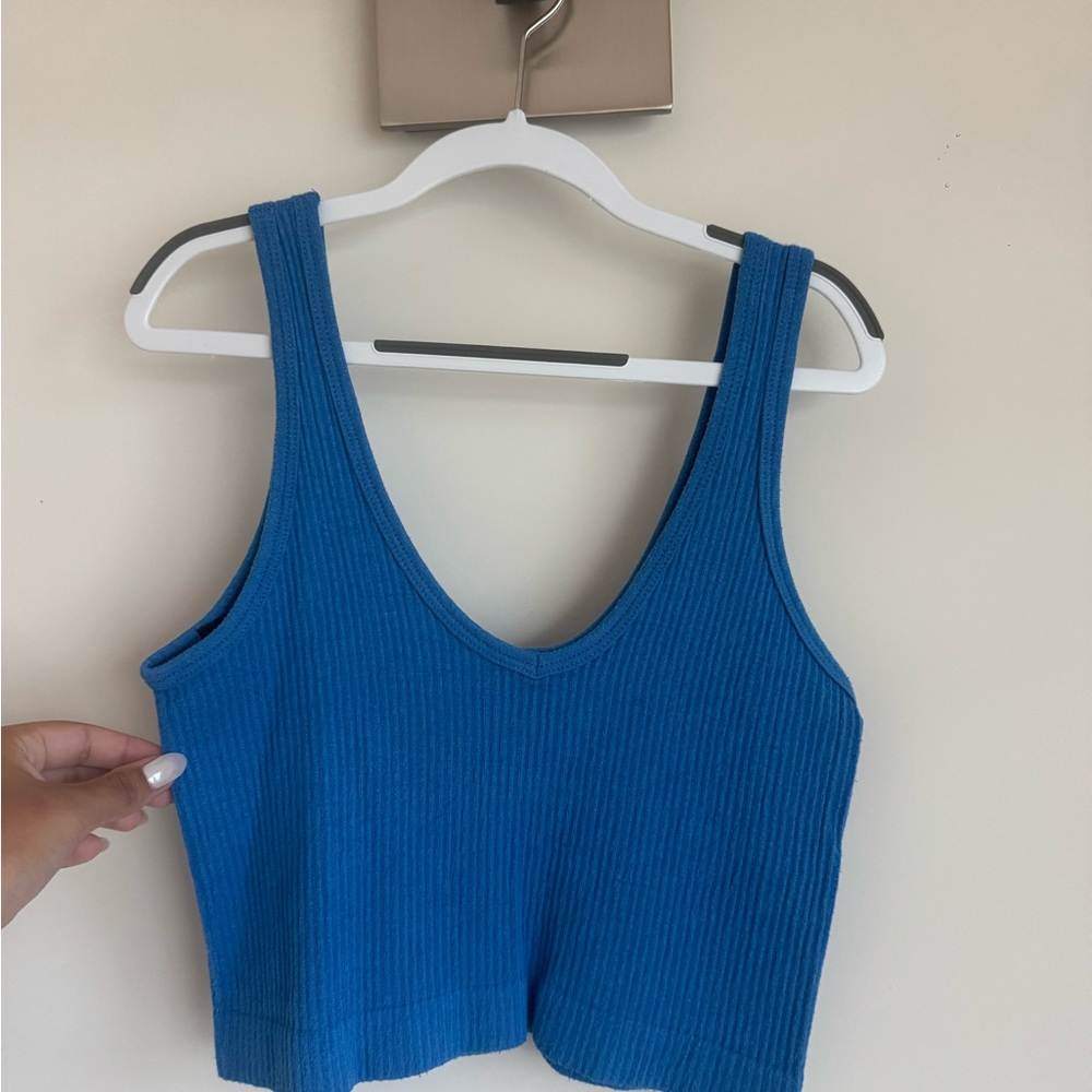 Urban Outfitters Vibrant Blue Ribbed Tank Top